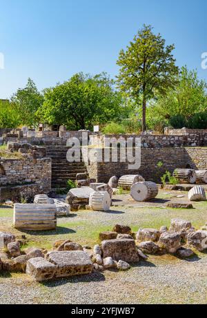 Les ruines du mausolée à Halicarnasse à Bodrum, Turquie Banque D'Images