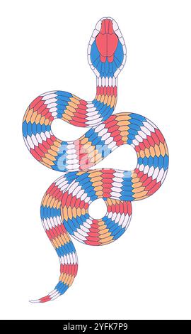 Un motif de serpent de dessin animé coloré Illustration de Vecteur