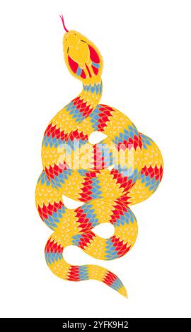 Un motif de serpent de dessin animé simple Illustration de Vecteur