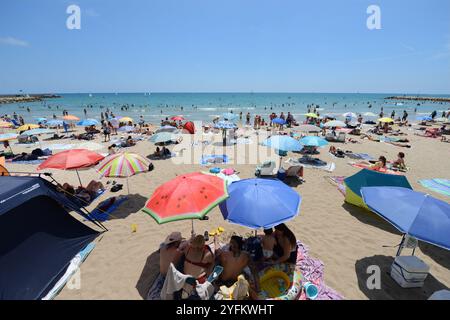 Plage de la Ribera à Sitges, Catalogne, Espagne. Banque D'Images