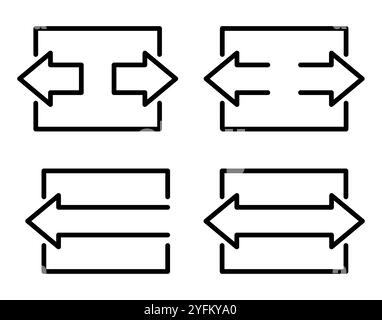 Icônes d'échange de flèche bidirectionnelle de dessin au trait définir le vecteur. Illustration de Vecteur