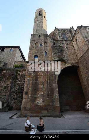 La chapelle de Santa Àgata sur la Plaça del Rei dans le quartier gothique de Barcelone, Espagne. Banque D'Images