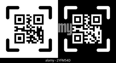 Faux code QR Scan me illustration vectorielle. Illustration de Vecteur