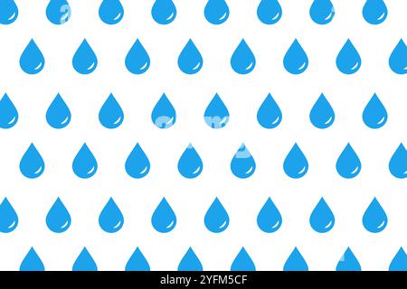Motif sans couture de gouttes d'eau bleues sur fond blanc. Illustration de Vecteur