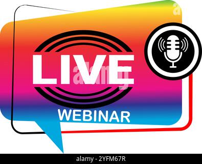 Graphique d'annonce du webinaire vibrant en direct Illustration de Vecteur