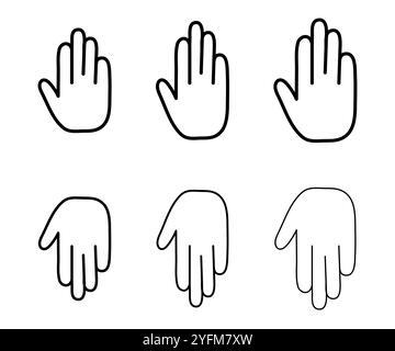 Six illustrations manuelles simples dans différentes positions Illustration de Vecteur