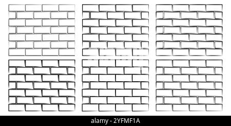 Mur de briques sans couture de style artistique plat de modèle de pose de briques. Illustration de Vecteur