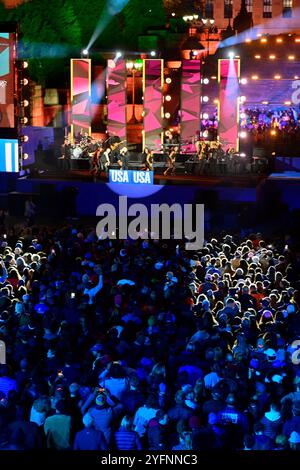 Philadelphie, États non liés. 04th Nov, 2024. Ricky Martin se produit au Harris-Walz Closing Rally & concert à Philadelphie, Pennsylvanie, États-Unis le 4 novembre 2024, un jour avant l'élection présidentielle américaine historique. (Photo de Bastiaan Slabbers/Sipa USA) crédit : Sipa USA/Alamy Live News Banque D'Images