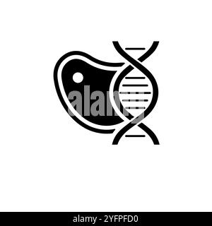 OGM Food, icône de vecteur plat solide de viande modifiée génétique isolé sur fond blanc. Illustration de Vecteur