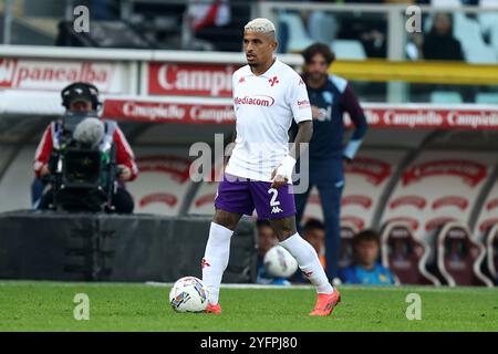 Dodo Domilson Cordeiro de l'ACF Fiorentina en action pendant le match de Serie A entre Torino FC et ACF Fiorentina au Stadio Olimpico le 3 novembre 2024 à Turin, Italie . Banque D'Images