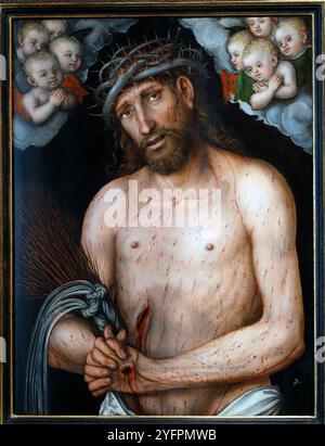 Musée Dom. Lucas Cranach l'ancien. Christ comme l'homme des douleurs. Huile sur chêne. 1537. Vienne. Autriche. Banque D'Images