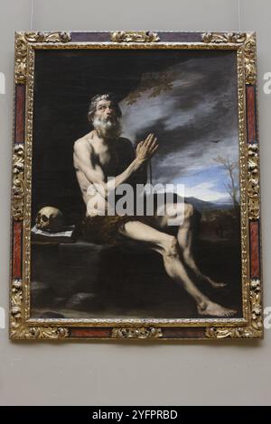 Musée du Louvre, Paris, France. Jusepe de Ribera, Saint Paul l'Hermite.huile sur toile, 1642 Banque D'Images