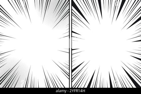 Versus VS Letters combattent des arrière-plans dans un design de style bande dessinée plat avec demi-teintes, éclair. Illustration vectorielle Illustration de Vecteur