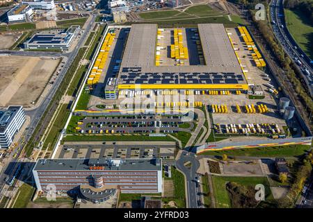 Luftbild, DHL-Logistik an der Großbaustelle Mark 51/7, Wissenschaftsquartier und Technologiequartier, O-Werk Campus, ehemaliges Opel Areal an der Autobahn A448, Altenbochum, Bochum, Ruhrgebiet, Rhénanie-du-Nord-Westphalie, Deutschland ACHTUNGxMINDESTHONORARx60xEURO *** vue aérienne, DHL Logistik sur le grand chantier Mark 51 7, quartier scientifique et technologique, campus O Werk, ancien site Opel sur l'autoroute A448, Altenbochum, Bochum, Ruhr, Rhénanie du Nord-Westphalie, Allemagne ATTENTIONxMINDESTHONORARx60xEURO Banque D'Images