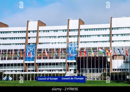 Bâtiment du Conseil de l'Europe, Conseil de l'Europe, Parlement européen, 528 Avenue de l'Europe, 67000 Strasbourg, France, 2024 Banque D'Images