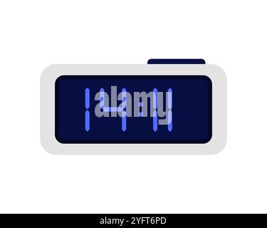 Réveil numérique rectangulaire avec des numéros de temps sur l'illustration vectorielle d'écran LED Illustration de Vecteur