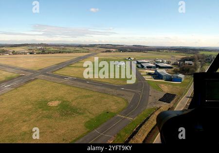 Vue aérienne de l'aéroport d'affaires de Wolverhampton à Halfpenny Green près de Bobbington England Uk Banque D'Images