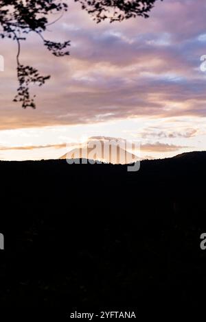 Coucher de soleil sur le Mont Fuji vue depuis les montagnes de Hakone, Japon © Giorgia de Dato Banque D'Images