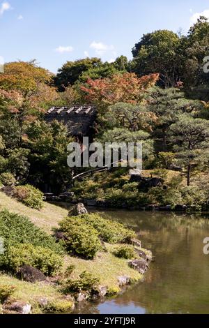 Jardin Isuien, jardin traditionnel japonais à Nara, Japon. © Giorgia de Dato Banque D'Images