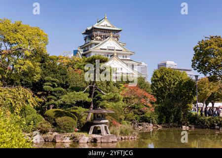 Automne au château d'Osaka, Osaka, Kansai, Japon Banque D'Images