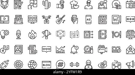 Collection d'icônes vectorielles de haute qualité avec contour modifiable. Idéal pour les projets professionnels et créatifs. Illustration de Vecteur