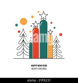 2025. Bonne année et Noël. Illustration vectorielle Illustration de Vecteur