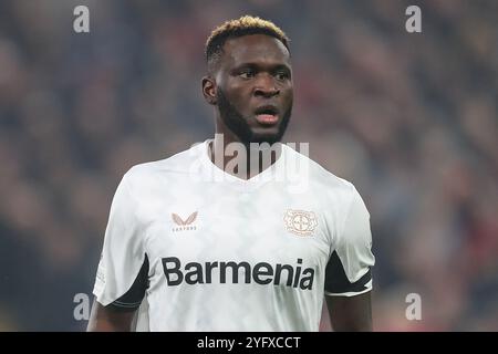 Victor Boniface de Bayer Leverkusen lors de l'UEFA Champions League, League Stage match Liverpool vs Bayer 04 Leverkusen à Anfield, Liverpool, Royaume-Uni, 5 novembre 2024 (photo de Gareth Evans/News images) Banque D'Images