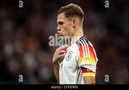 MUNICH, ALLEMAGNE - 14 OCTOBRE : L'Allemand Joshua Kimmich réagit lors du match du Groupe A3 de l'UEFA Ligue des Nations 2024/25 Ligue A entre l'Allemagne et les pays-Bas le 14 octobre 2024 à Munich, Allemagne. © diebilderwelt / Alamy Stock Banque D'Images