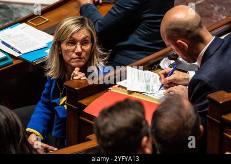 FRANCE-POLITIQUE-GOUVERNEMENT-PARLEMENT Agnes Pannier-Runasher, ministre de la transition écologique, au Parlement. À Paris, le 5 novembre 2024. PARIS ILE-DE-FRANCE FRANCE COPYRIGHT : XANDREAXSAVORANIXNERIX FRANCE-POLITICS-GOVERNMENT-PARLI ASAVORANINERI-4 Banque D'Images