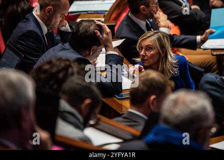 FRANCE-POLITIQUE-GOUVERNEMENT-PARLEMENT Agnes Pannier-Runasher, ministre de la transition écologique, au Parlement. À Paris, le 5 novembre 2024. PARIS ILE-DE-FRANCE FRANCE COPYRIGHT : XANDREAXSAVORANIXNERIX FRANCE-POLITICS-GOVERNMENT-PARLI ASAVORANINERI-29 Banque D'Images