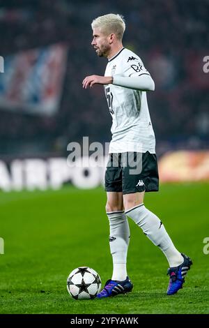 Bologne, Italie. 05 novembre 2024. Caio Henrique de L'AS Monaco lors du match de l'UEFA Champions League 2024/25 phase MD4 entre le Bologne FC et L'AS Monaco au Stadio Renato Dall'Ara le 05 novembre 2024 à Bologne, Italie. Crédit : Giuseppe Maffia/Alamy Live News Banque D'Images