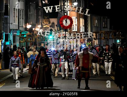 Lewes, Royaume-Uni. 05 novembre 2024. Participants aux célébrations du Lewes Bonfire, East Sussex, Lewes, Royaume-Uni. Crédit : LFP/Alamy Live News Banque D'Images