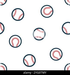 Vecteur de motif sans couture d'icône de baseball Illustration de Vecteur