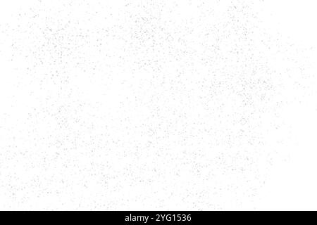 Bruit abstrait. Petites particules de débris et de poussière. Arrière-plan irrégulier en détresse. Superposition de texture grunge avec des grains fins isolés sur fond blanc Banque D'Images