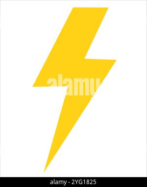 Foudre. Icône d'énergie, signe de vecteur de puissance, icône d'électricité. Image isolée sur fond blanc Illustration de Vecteur