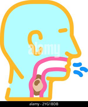 illustration vectorielle d'icône de couleur d'accident de blessure domestique étouffant Illustration de Vecteur