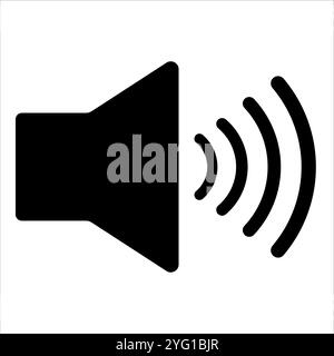 Icône de son, symbole de volume, signe dynamique. Icône de volume sonore sur fond blanc. Illustration de Vecteur