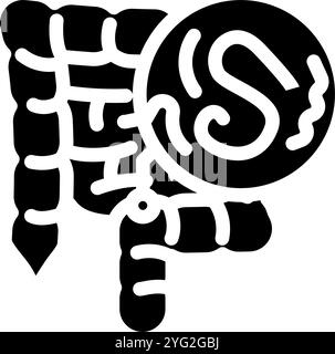 illustration vectorielle d'icône de glyphe parasite du système digestif de ver Illustration de Vecteur