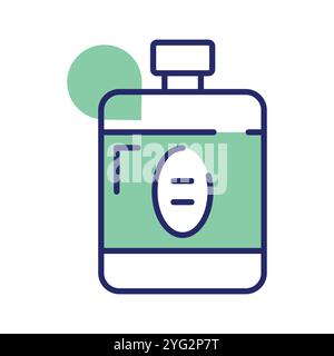 Vecteur de lotion après rasage, lotion dans une bouteille en verre, tonique après rasage, eau micellaire Illustration de Vecteur