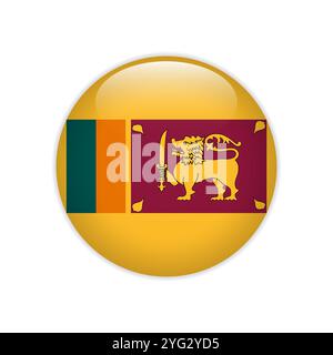 Drapeau Sri Lanka sur le bouton Illustration de Vecteur