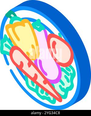 illustration vectorielle d'icône isométrique foodist crue de légumes frais Illustration de Vecteur