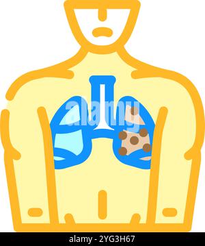 illustration du vecteur de couleur de l'icône de la maladie pulmonaire obstructive chronique Illustration de Vecteur