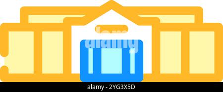 illustration vectorielle de l'icône de couleur du magasin de grandes boîtes Illustration de Vecteur