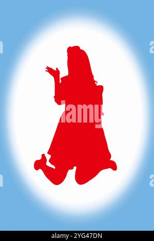 Silhouette de femme de ménage Banque D'Images