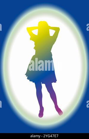 Silhouette de femme de ménage Banque D'Images