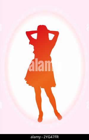 Silhouette de femme de ménage Banque D'Images