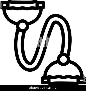 illustration vectorielle d'icône de ligne d'outil de fitness de bande de résistance Illustration de Vecteur