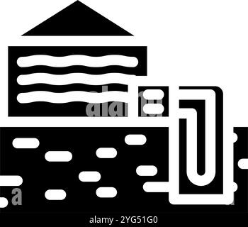 illustration vectorielle d'icône de glyphe de bâtiment vert de refroidissement passif Illustration de Vecteur