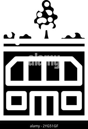 illustration vectorielle d'icône de glyphe de bâtiment vert de toit Illustration de Vecteur