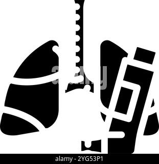 illustration vectorielle d'icône de glyphe de maladie d'homme d'asthme Illustration de Vecteur